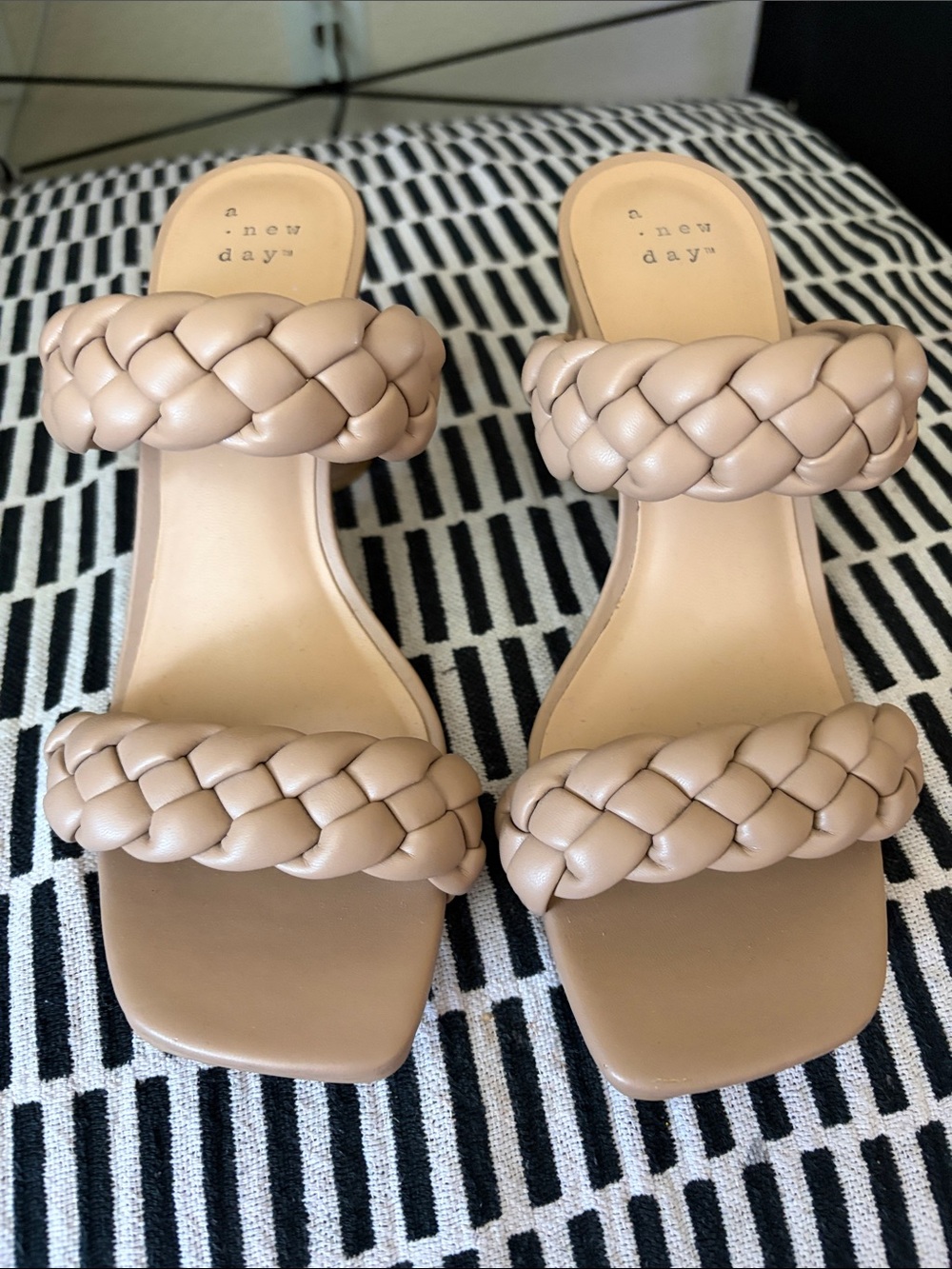 a new day Braided Double-Strap Slide Sandal — Beige